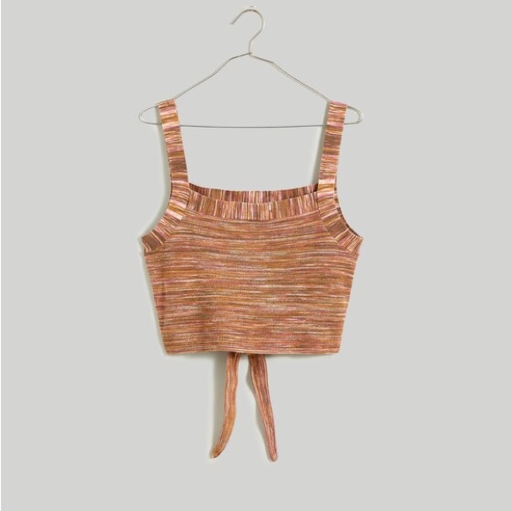 Madewell Space Dyed Tie Back Crop Sweater Tank - Picture 9 of 13
